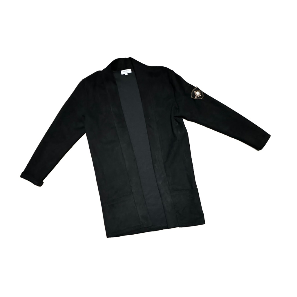 The Royals Women's Size L Suede Black Cardigan